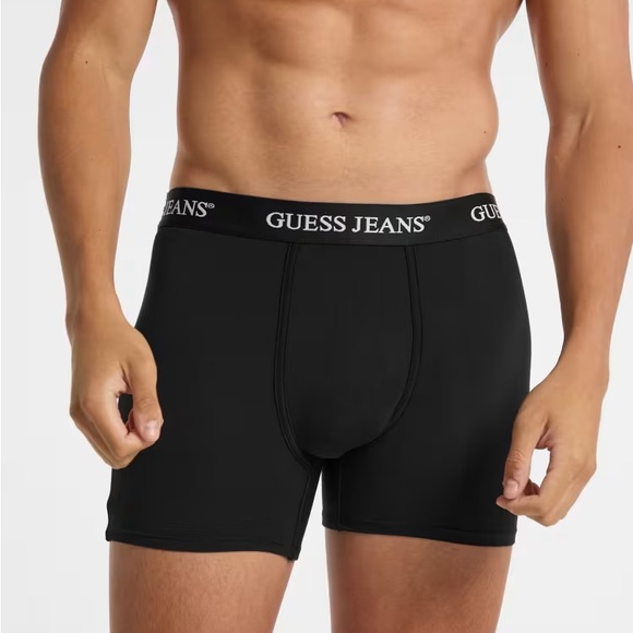 Guess Men's Black Boxer Briefs with Logo Waistband - Picture 3 of 3
